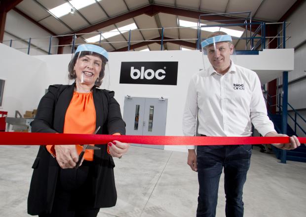 Economy Minister opens PPE manufacturing facility at Bloc Blinds, Magherafelt.