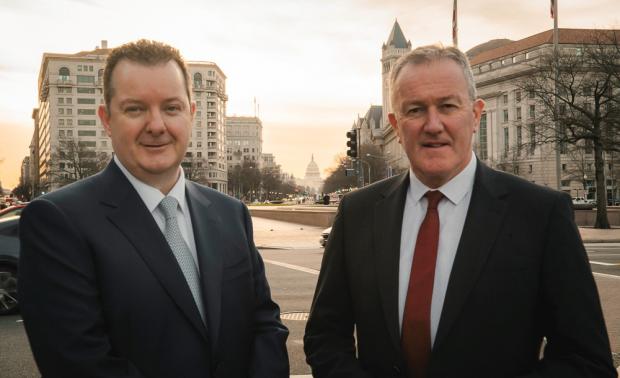 Economy Minister Conor Murphy (right) pictured in Washington, DC with Invest Northern Ireland CEO Kieran Donoghue.