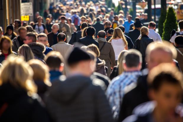 Stock image of a crowd of people