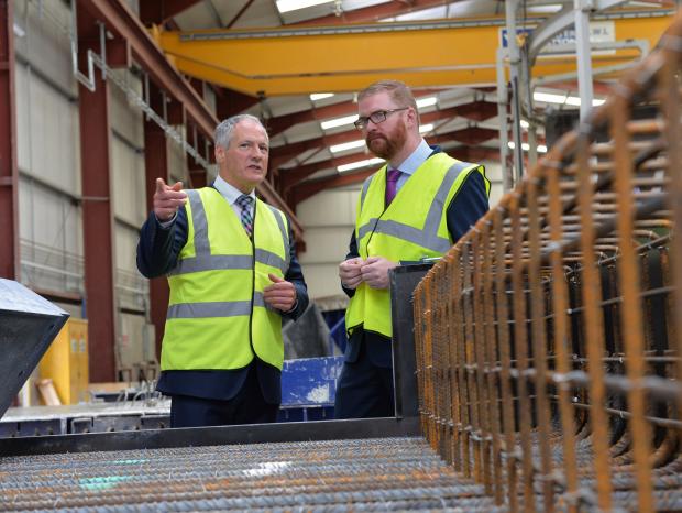Hamilton visits Moore Concrete Products Ltd in Ballymena 
