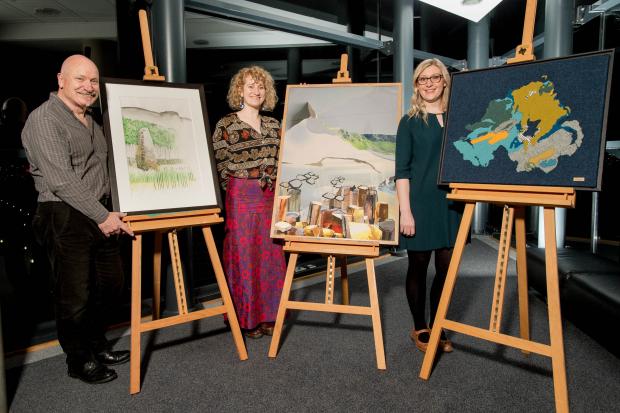 (l to r) Artists Hugh Crilly, Anna Crilly and Jane Hunter 