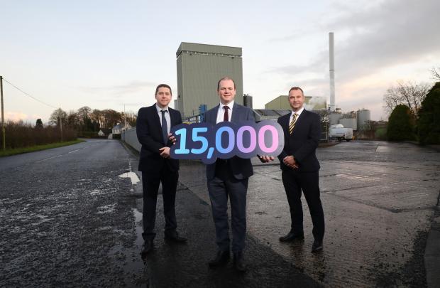 Dale Farm Site Manager, Diarmaid Currie, Economy Minister Gordon Lyons and Shane Haslem, Programme and Commercial Director at Fibrus