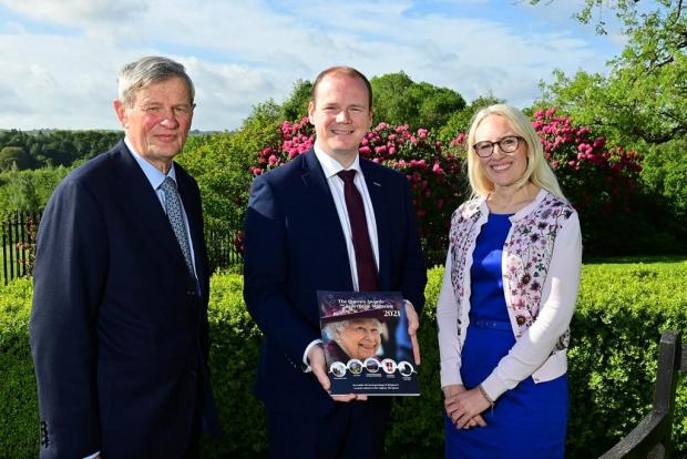 Economy Minister pictured with Her Majesty’s Lord-Lieutenant of County Antrim, David McCorkell KStJ and Nichola Bruno, Head of Queen’s Awards for Enterprise.