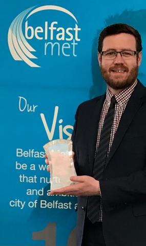 Aiden Sloan of Belfast Metropolitan College, finalist in Large Employer Award category in partnership with Allen & Overy