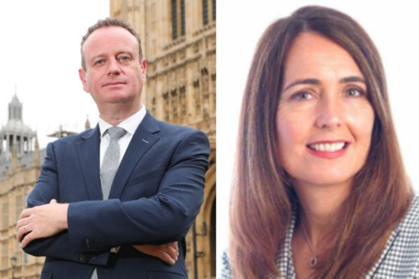 Photo of Stephen Kelly and Nicola Skelly, Chair and Vice-chair of Ulster University Magee Taskforce