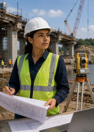 female on a building site